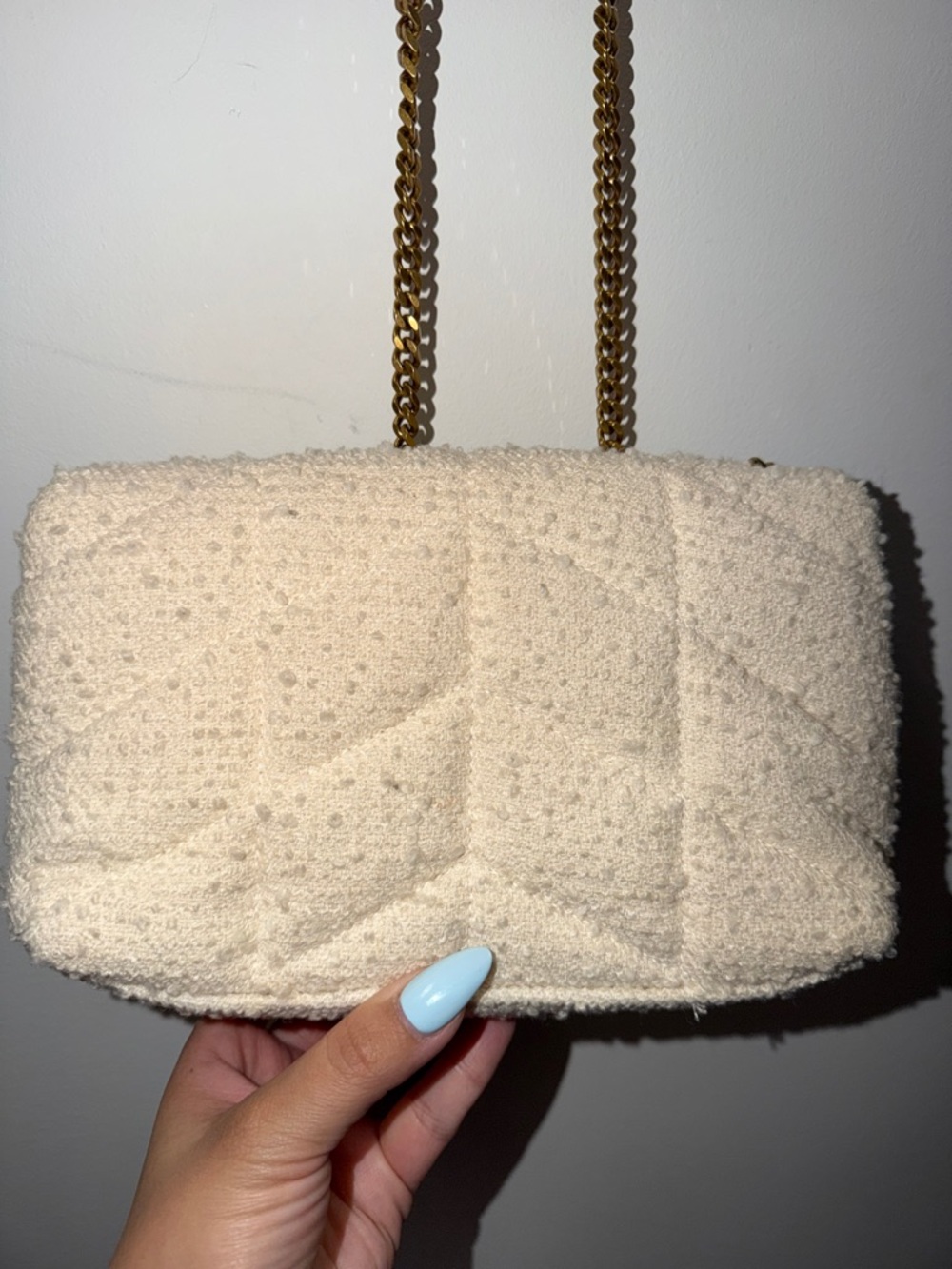 Saint Laurent Cream Quilted Chain Crossbody with Gold Hardware - Picture 5 of 5